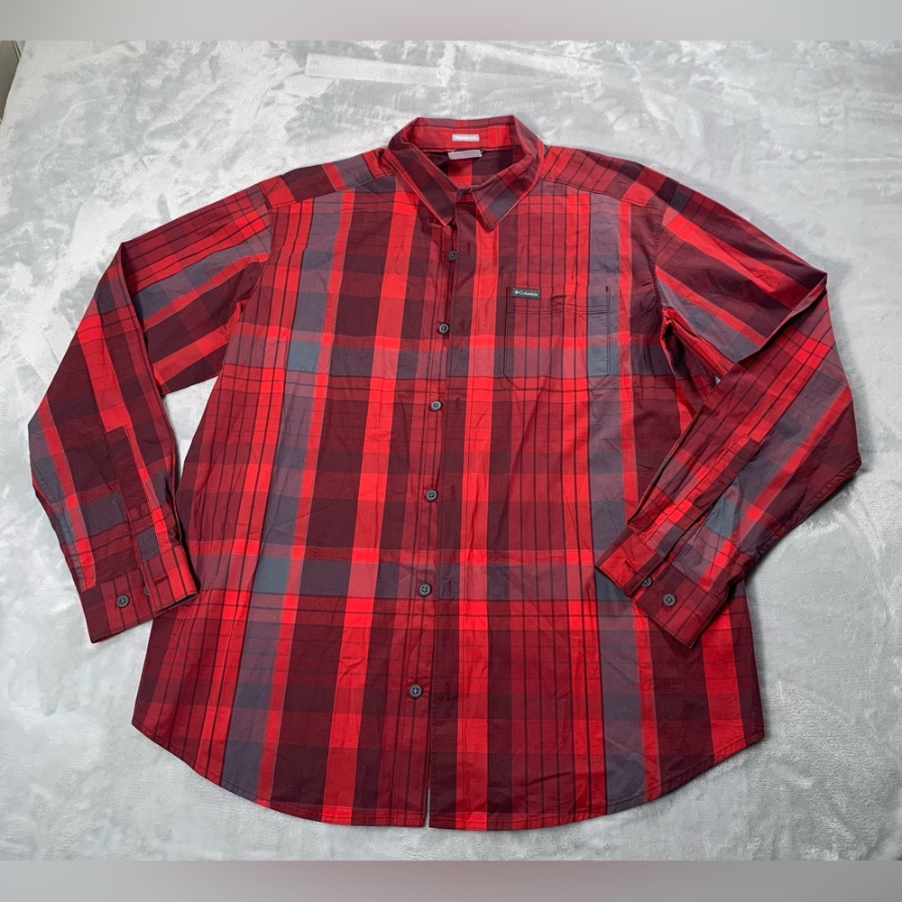 Columbia Red and Black Checkered Shirt